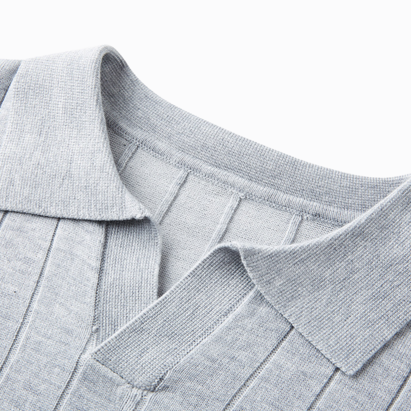 KNIT POLO - Grå